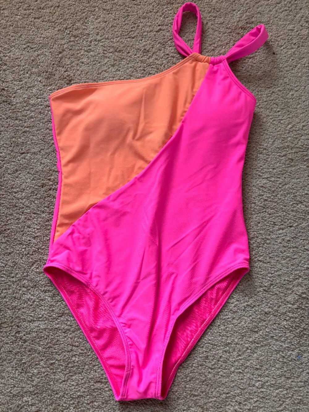 Pink Lily Orange/ Pink colorblock swimsuit